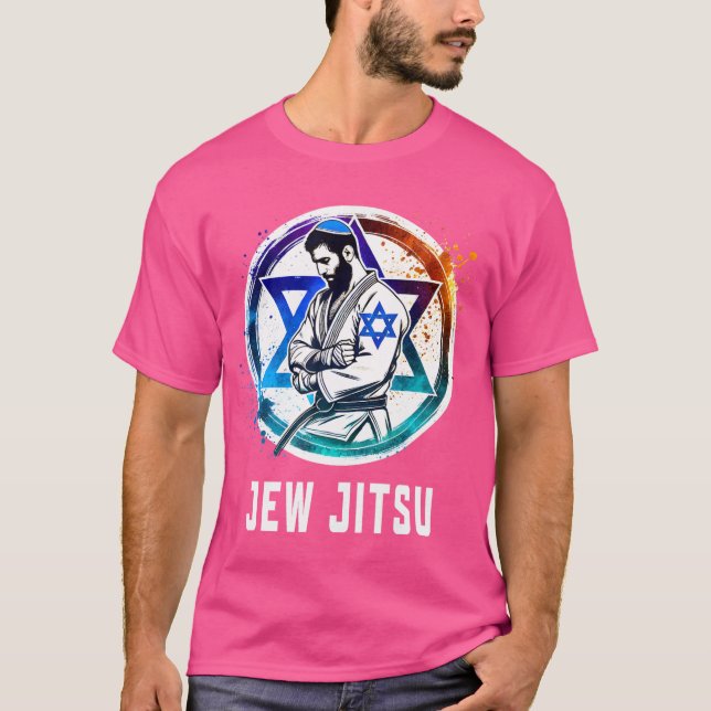 Jew Jitsu Funny Jewish martial Arts Bjj Brazilian T Shirt (Framsida)