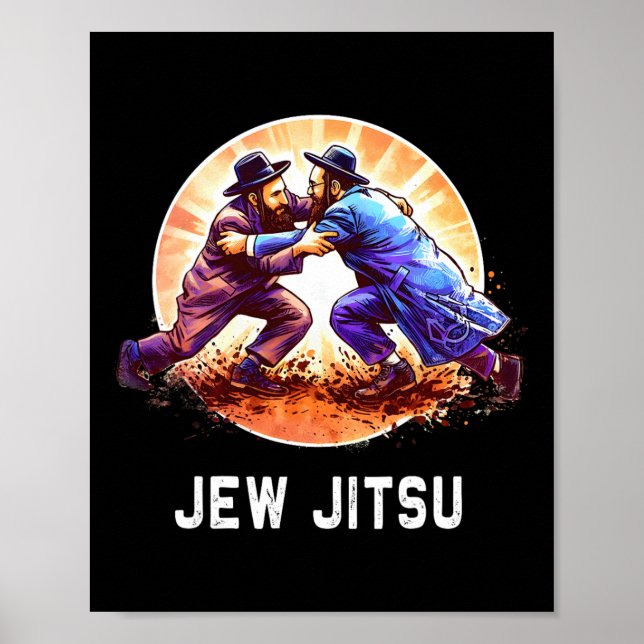Jew Jitsu Karate Funny Hanukkah Brazilian Jiu Jits Poster (Framsidan)