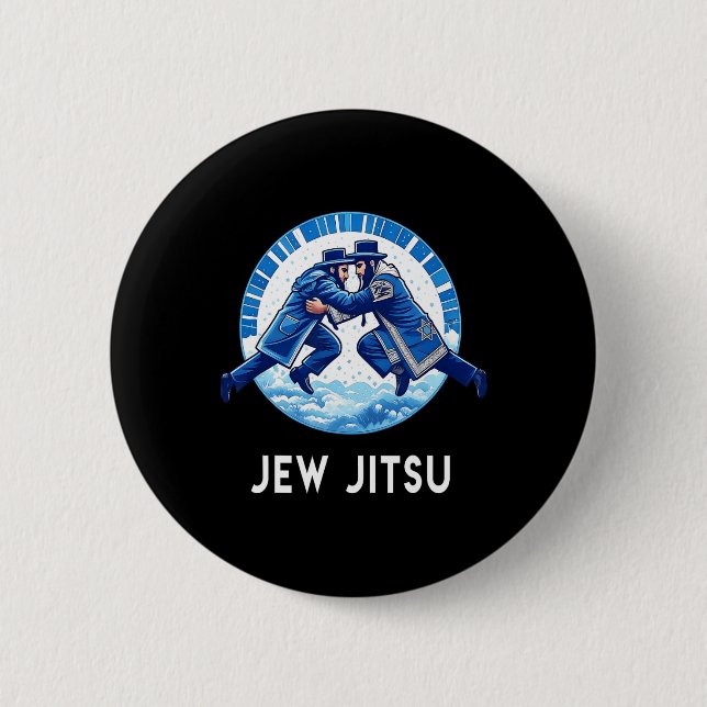 Jew Jitsu Karate Funny Hanukkah Jiu Jitsu Martial Knapp (Framsida)