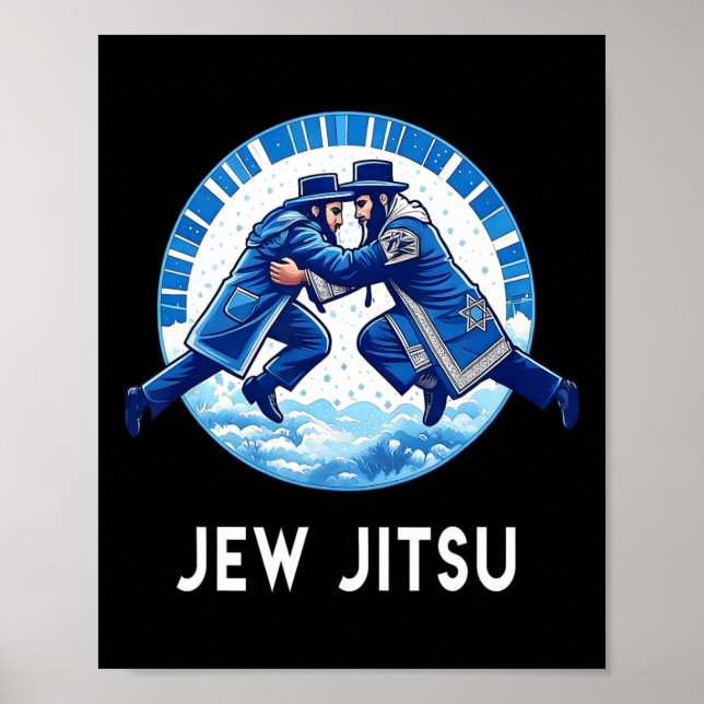 Jew Jitsu Karate Funny Hanukkah Jiu Jitsu Martial Poster (Framsidan)