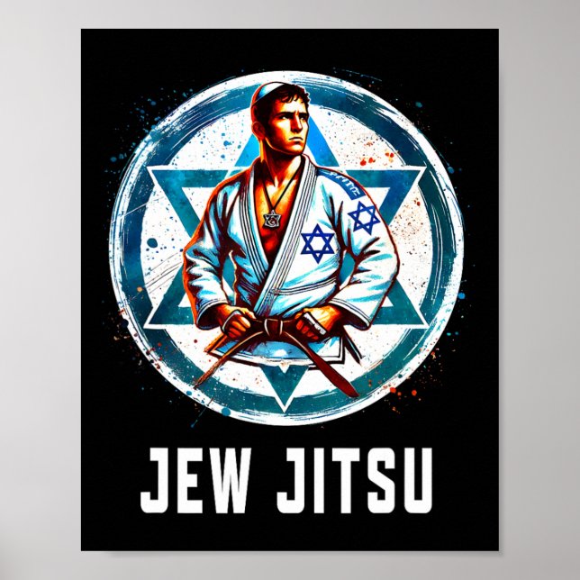 Jew Jitsu Karate Funny Hanukkah Jiu Jitsu Martial Poster (Framsidan)