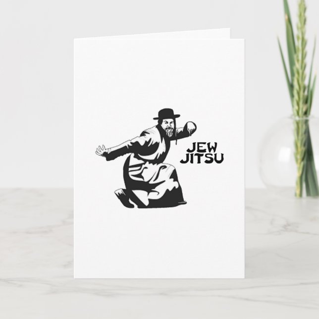 Jew Jitsu-kort| Judiska Pub Mitzvahpresenter Kort (Framsida)