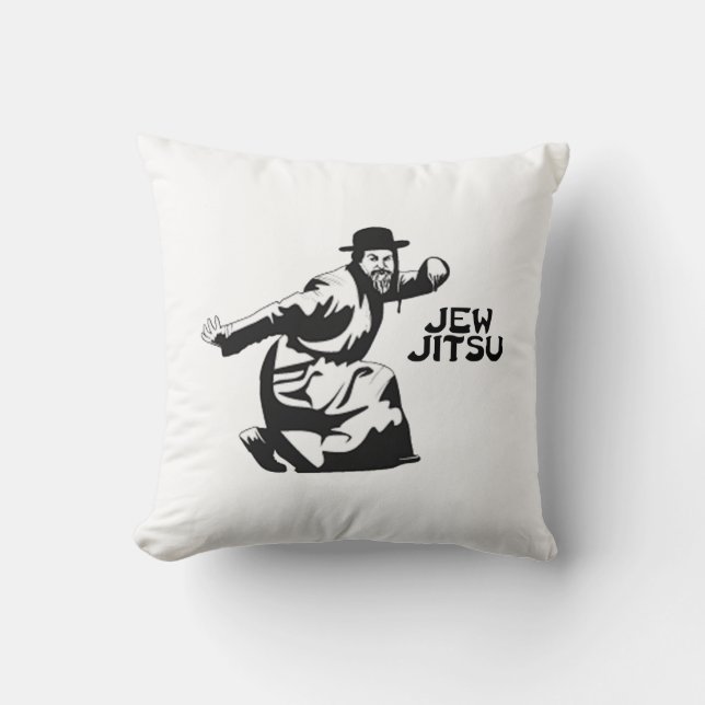 Jew Jitsu Pillow | Judiska Pub Mitzvah-gåvor Kudde (Framsida)