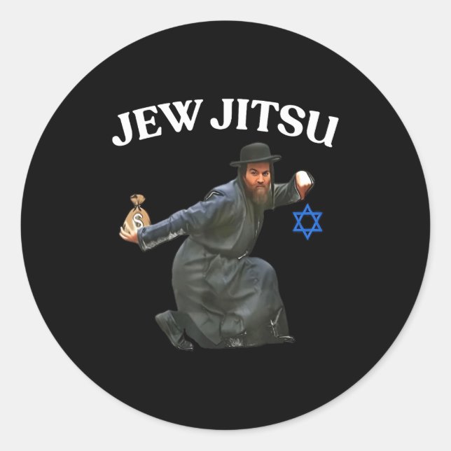 Jew Jitsu Runt Klistermärke (Framsida)