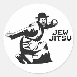 Jew Jitsu Sticker | Judiska Pub Mitzvah-gåvor Runt Klistermärke
