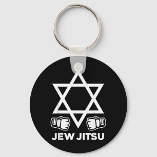 Jew Jitsu Stjärna David Rolig Judisk Fighter MMA Nyckelring
