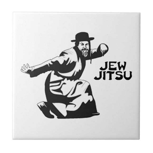 Jew Jitsu Tile | Judiska Pub Mitzvah-gåvor Kakelplatta (Framsidan)