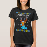 Jewdolph Ugly Hanukkah Sweater Reindeer Menorah Ch T Shirt<br><div class="desc">Jewdolph Ugly Hanukkah Sweater Reindeer Menorah Chanukah</div>