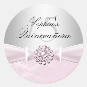 Jewel Bow Quinceanera-dekal Runt Klistermärke