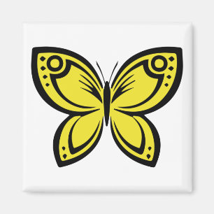 Jewel Butterflies - Gult Magnet