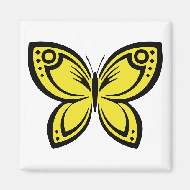 Jewel Butterflies - Gult Magnet (Framsidan)