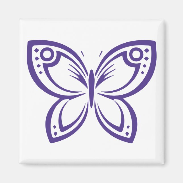 Jewel Butterflies Outline - Indigo Magnet (Framsidan)