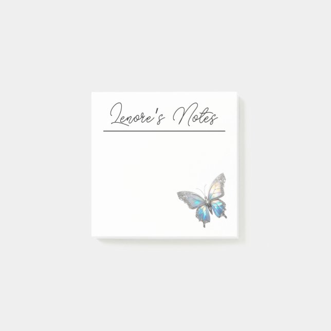 Jewel Butterfly Opal och Silver Post-it Block (Framsida)