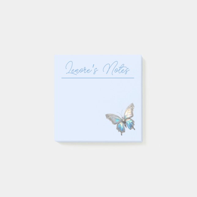 Jewel Butterfly Opal och Silver Post-it Block (Framsida)