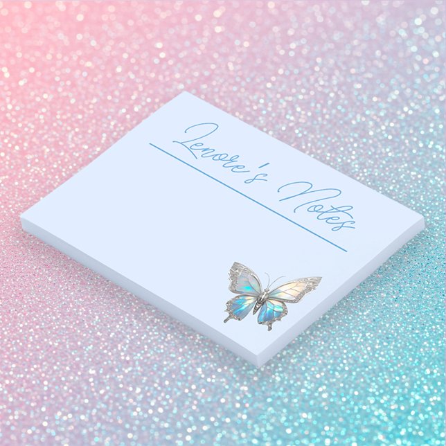 Jewel Butterfly Opal och Silver Post-it Block (Skapare uppladdad)