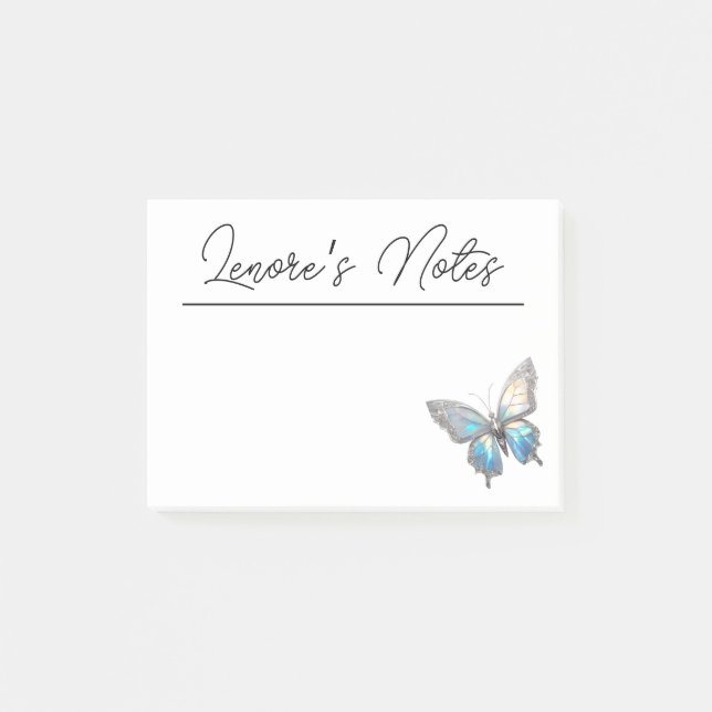 Jewel Butterfly Opal och Silver Post-it Block (Framsida)