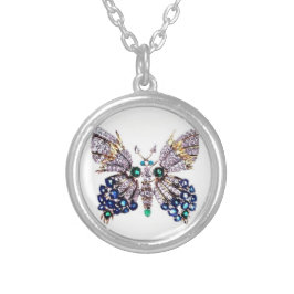 Jewel Butterfly Silverpläterat Halsband