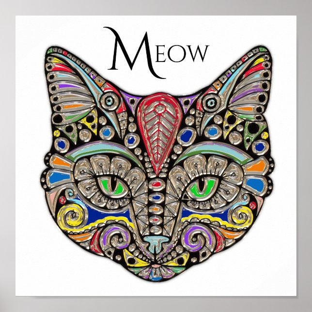 Jewel Cat Colorful Boho Poster (Framsidan)