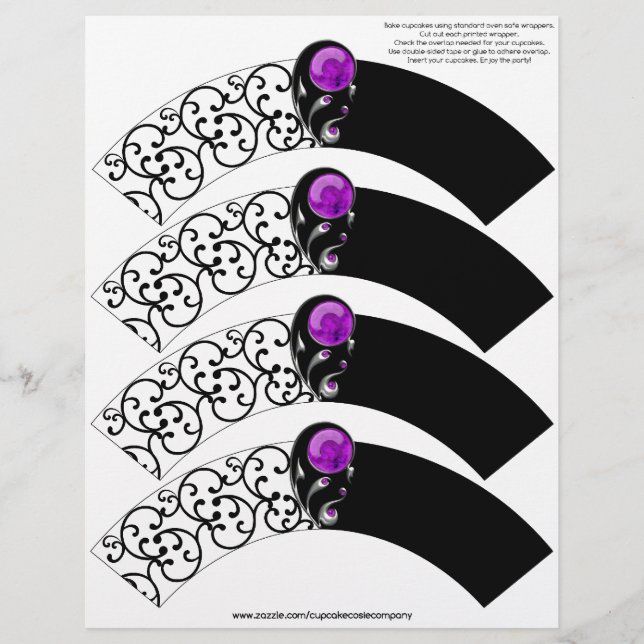 Jewel Damask Cupkaka Cosie - Lila (Framsida)