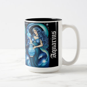 Jewel Galaxy Zodiac Aquarius Två-Tonad Mugg