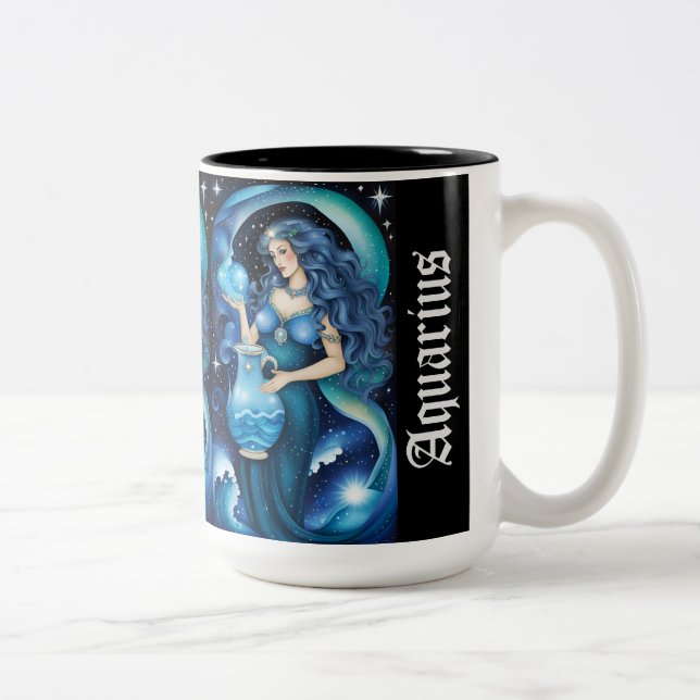Jewel Galaxy Zodiac Aquarius Två-Tonad Mugg (Höger)