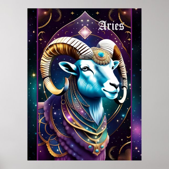 Jewel Galaxy Zodiac Aries Poster (Framsidan)
