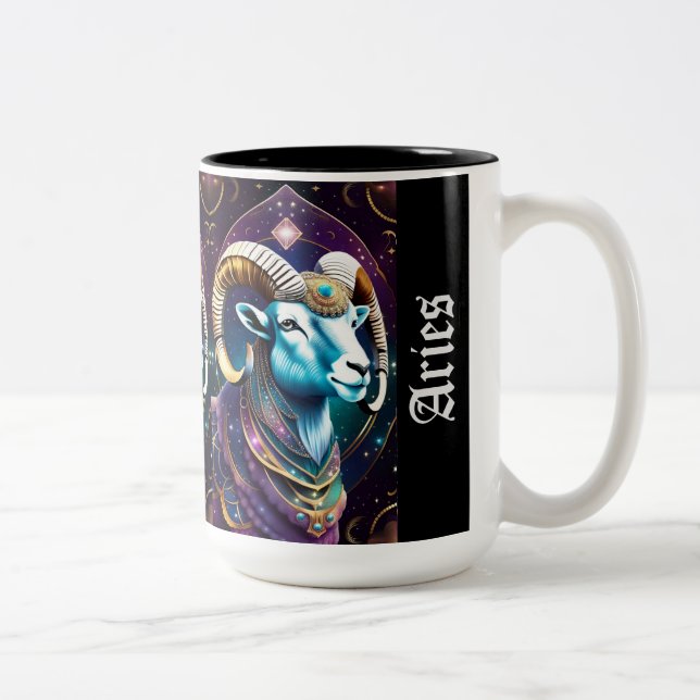 Jewel Galaxy Zodiac Aries Två-Tonad Mugg (Höger)