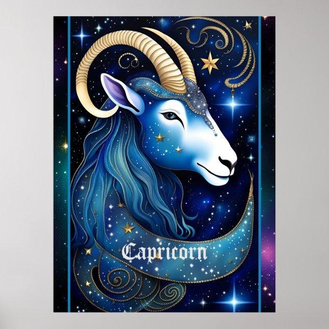 Jewel Galaxy Zodiac Capricorn Poster (Framsidan)