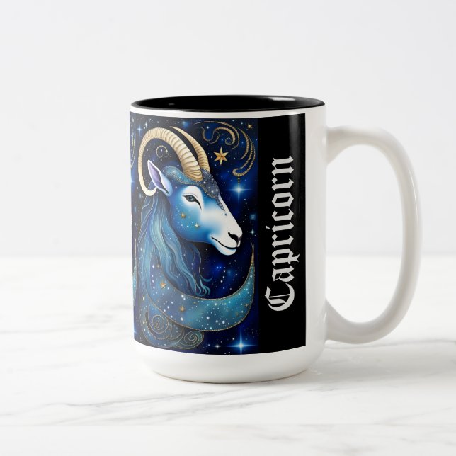 Jewel Galaxy Zodiac Capricorn Två-Tonad Mugg (Höger)