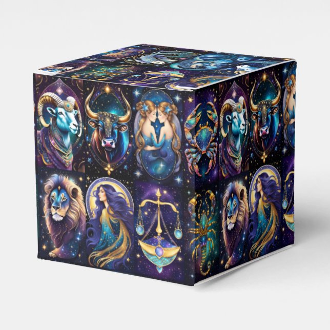 Jewel Galaxy Zodiac Cube Presentaskar (Framsidan Sidan)