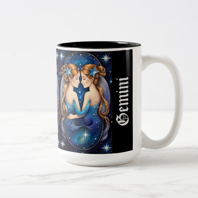 Jewel Galaxy Zodiac Gemini Två-Tonad Mugg (Höger)