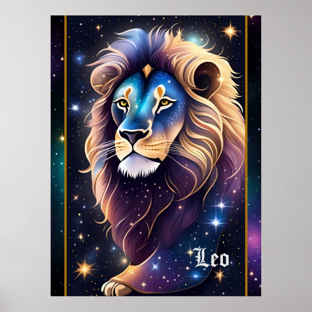 Jewel Galaxy Zodiac Leo Poster (Framsidan)