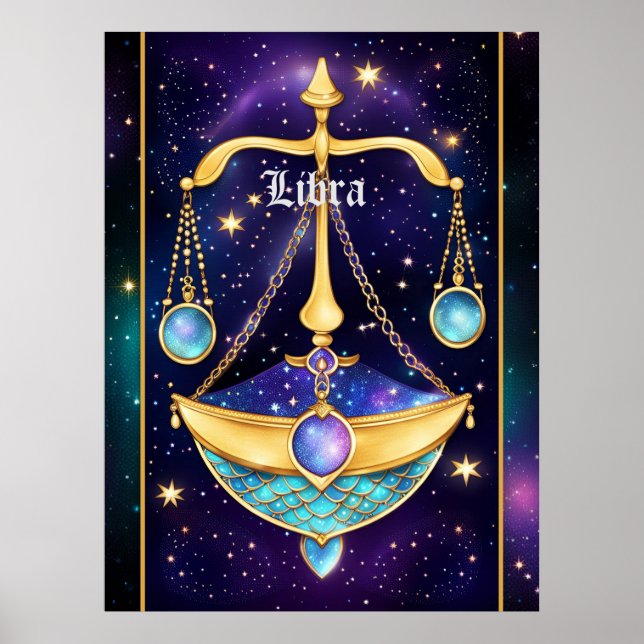 Jewel Galaxy Zodiac Libra Poster (Framsidan)