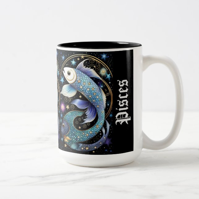 Jewel Galaxy Zodiac Pisces Två-Tonad Mugg (Höger)