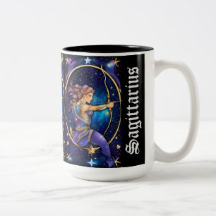 Jewel Galaxy Zodiac Sagittarius Två-Tonad Mugg