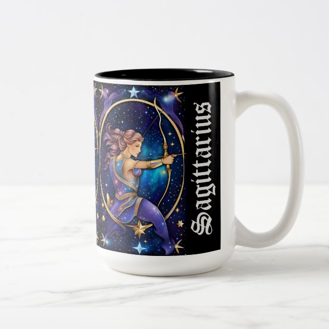 Jewel Galaxy Zodiac Sagittarius Två-Tonad Mugg (Höger)