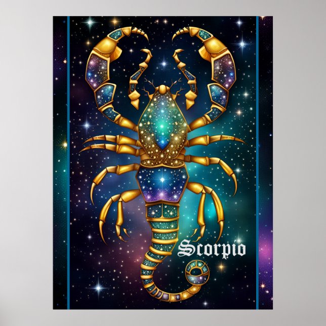 Jewel Galaxy Zodiac Scorpio Poster (Framsidan)