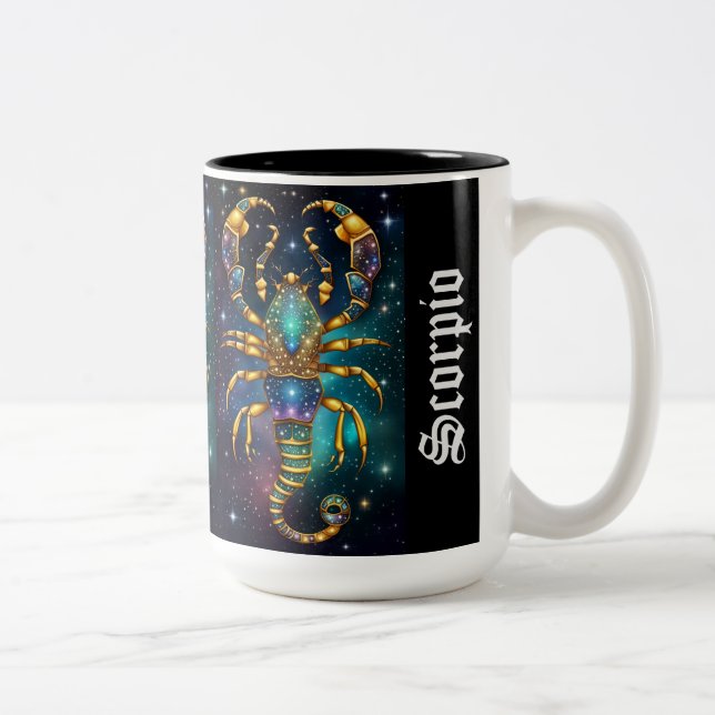 Jewel Galaxy Zodiac Scorpio Två-Tonad Mugg (Höger)