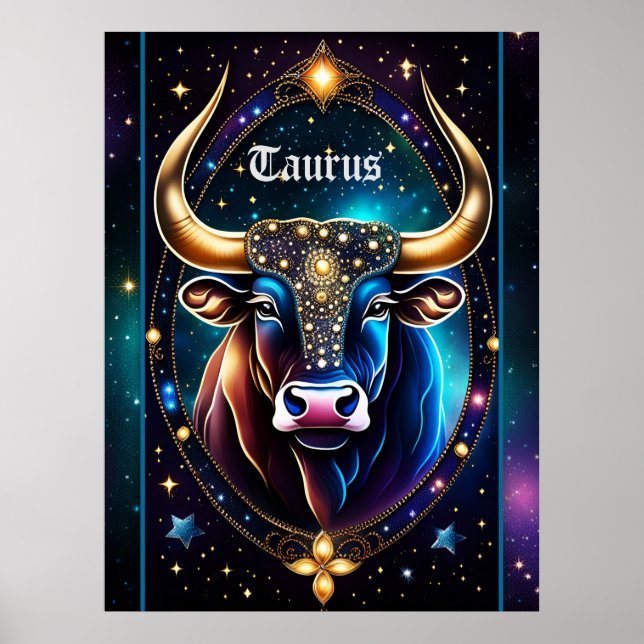 Jewel Galaxy Zodiac Taurus Poster (Framsidan)