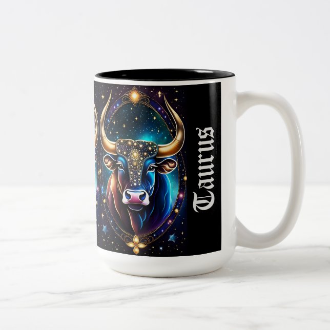 Jewel Galaxy Zodiac Taurus Två-Tonad Mugg (Höger)