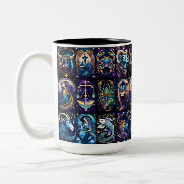 Jewel Galaxy Zodiac Två-Tonad Mugg (Vänster)