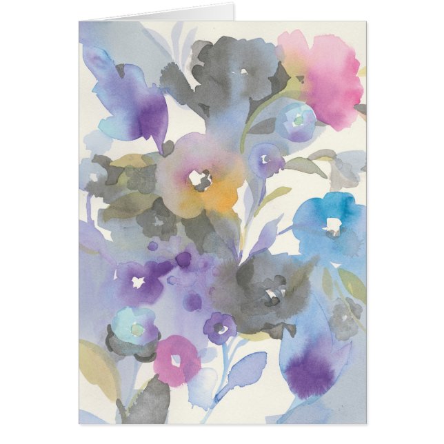 Jewel Garden | Lila Pastel Petals Hälsningskort (Framsidan)