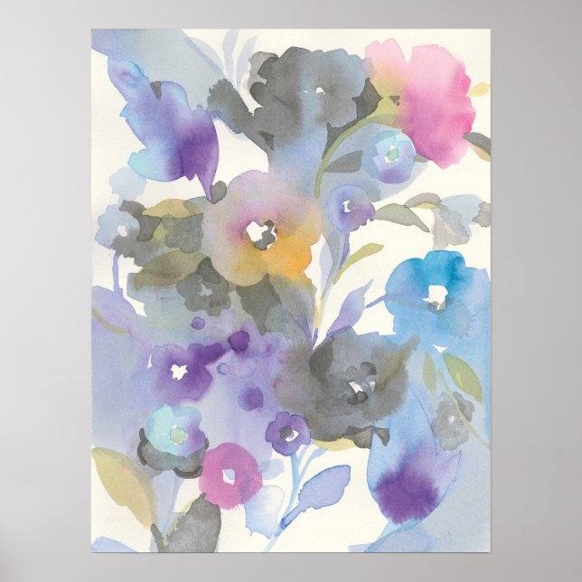 Jewel Garden | Lila Pastel Petals Poster (Framsidan)