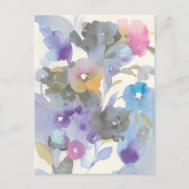 Jewel Garden | Lila Pastel Petals Vykort (Framsida)