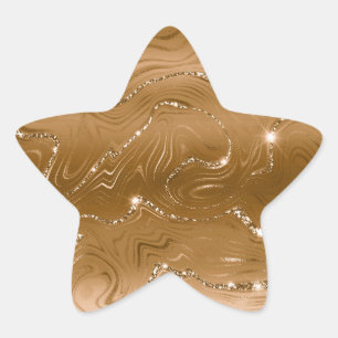 Jewel Guld Glittery Glitz Stjärnformat Klistermärke