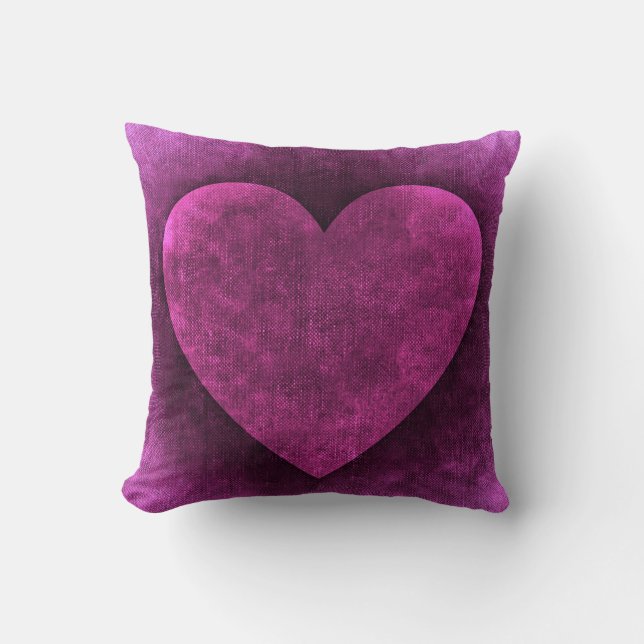Jewel Lila Heart Texturerat utseende Kudde (Framsida)