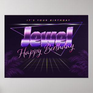 Jewel Namn Vorname lila retro Poster Geburtstag