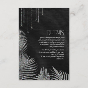 Jewel Palm Leaf Bröllopsdetaljer Silver ID830 Tilläggskort