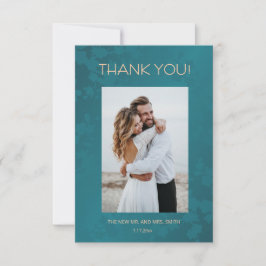 Jewel Peacock Tone Wedding Thank You Card Tack Kort