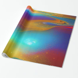 Jewel Rainbow Färg Metallic Lock Abstract Design Presentpapper